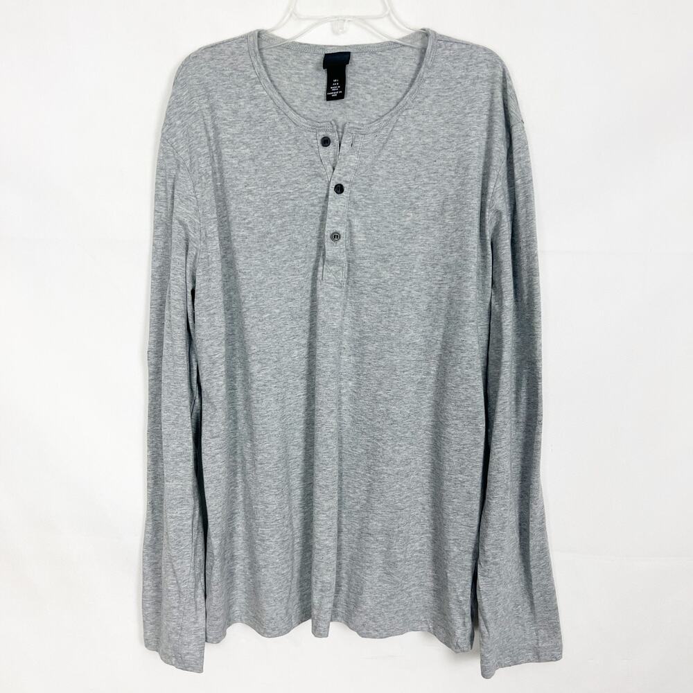 H&M Men's Heathered Gray 1/4 Button Pullover Size Large